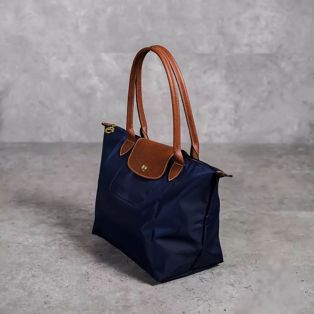 Tas LONGCHAMP LE PLIAGE LONG HANDLE BROWN NAVY LONG HANDLE BAG MEDIUM 100%  ORIGINAL