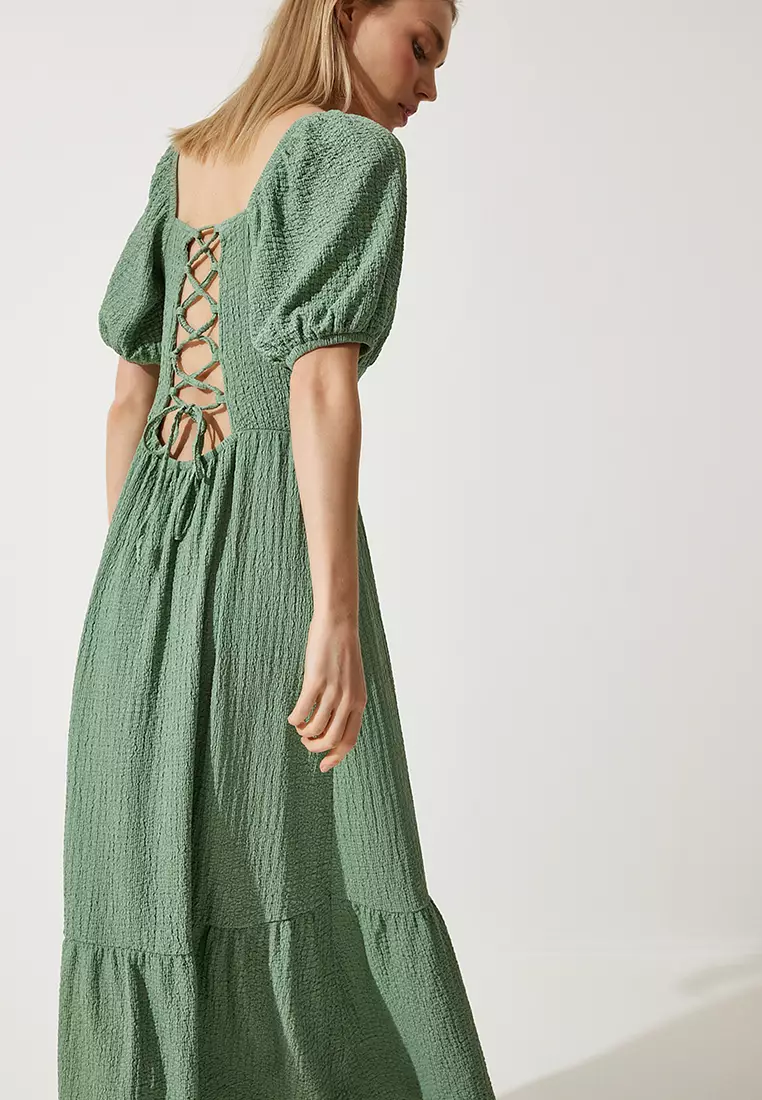 Lace-up Midi Dress
