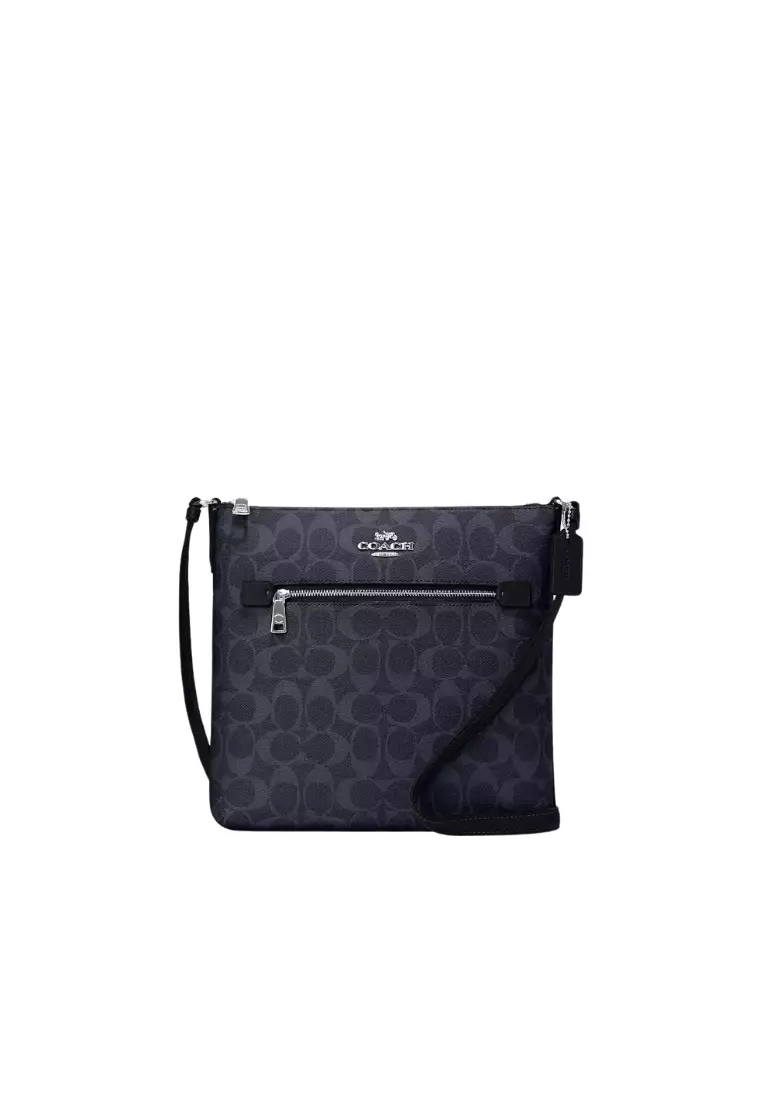 COACH Coach Rowan File Crossbody Bag In Signature Canvas In Denim