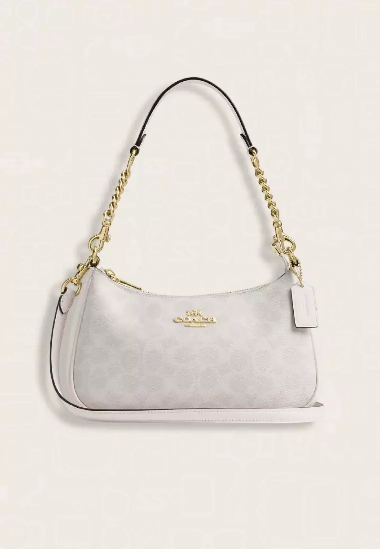 Coach Teri Shoulder Bag In Signature Canvas Chalk