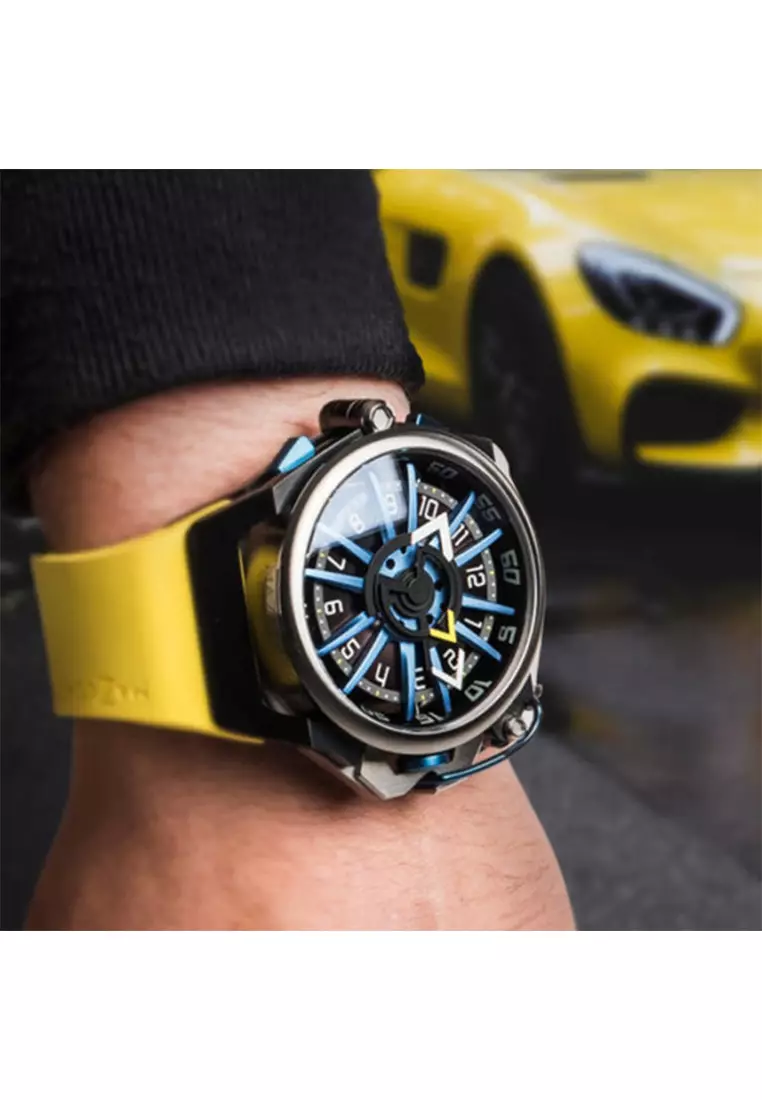 MAZZUCATO RIM SPORT 06-YL654 - Reversible Automatic Watch - Yellow Rubber Strap