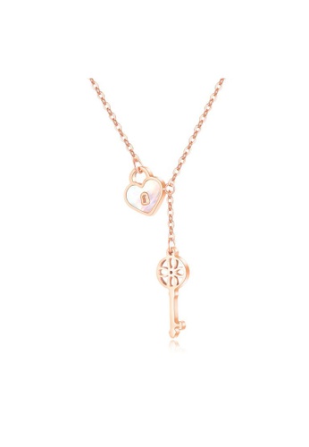 Air Jewellery gold Luxurious Heart & Key Necklace In Rose Gold C6D0CAC6EF5B5FGS_1
