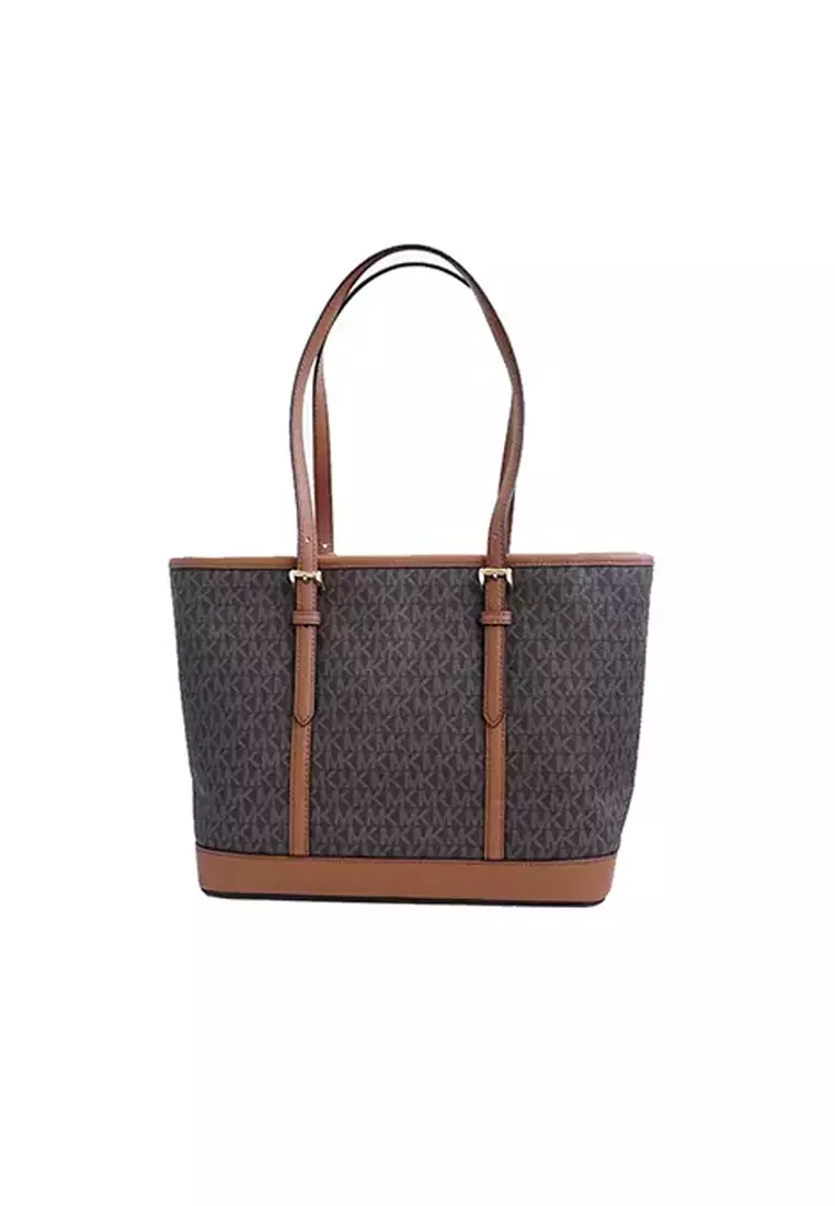 Michael Kors PVC with leather large handbag for women 35S0GTVT1V BROWN