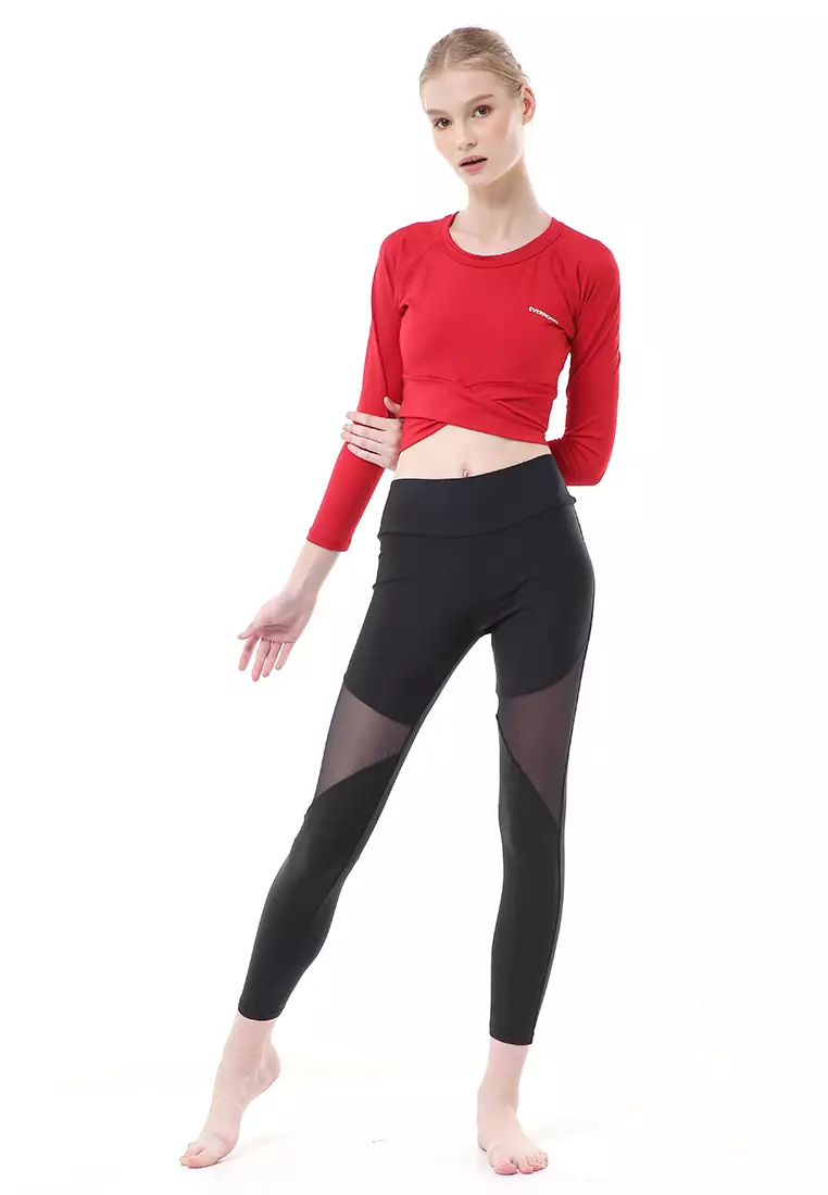 Felisa Baju Senam Aerobik Atasan Wanita Long Sleeve Premium Quality - Merah
