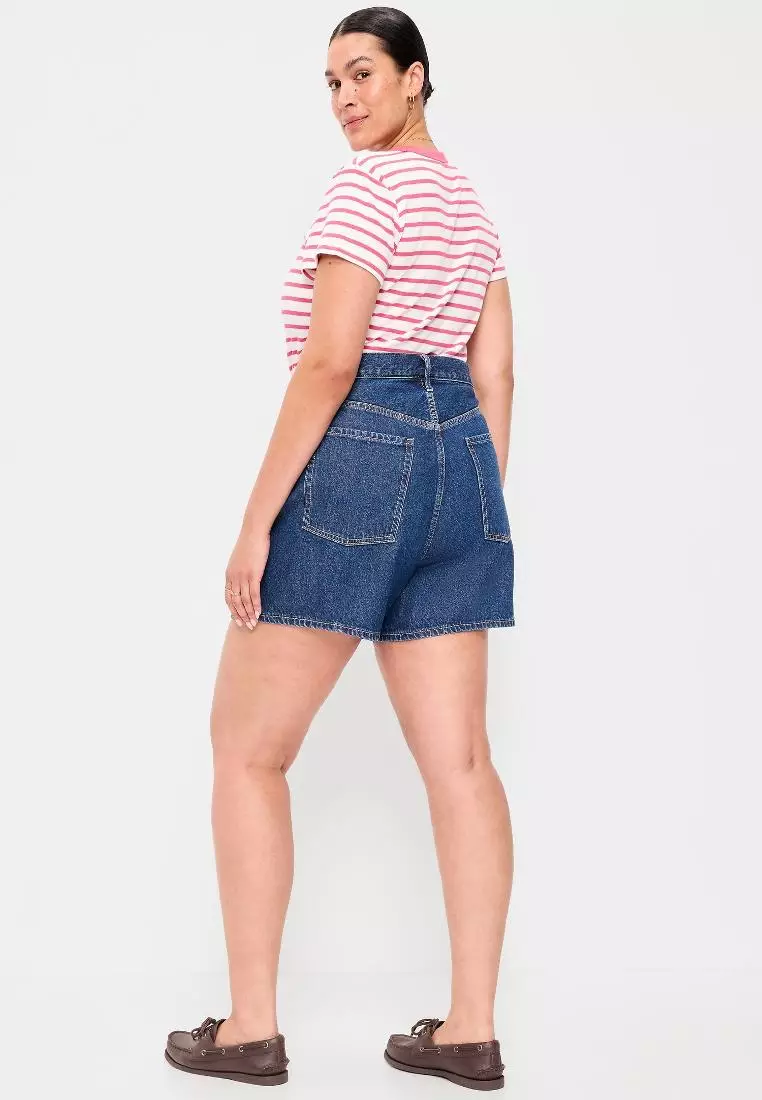 Women's High-Waisted Wow Baggy Jean Shorts -- 5-inch inseam