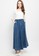 LOLINI blue Flora Long Skirt Denim Blue CFD7DAA5D1AF9EGS_4