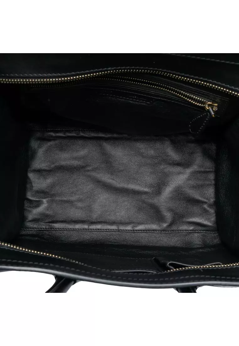 Pre-Loved Celine Mini Bicolor Canvas And Leather Luggage Tote