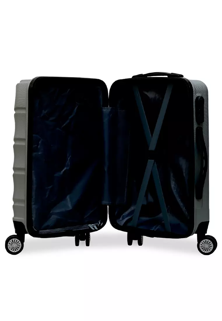 Carlton Koper Cabin Hardcase Unisex Size 20Inch Suitcase Combination Lock Large Compartment Material ABS+PVC Coated ORIGINAL - Silver