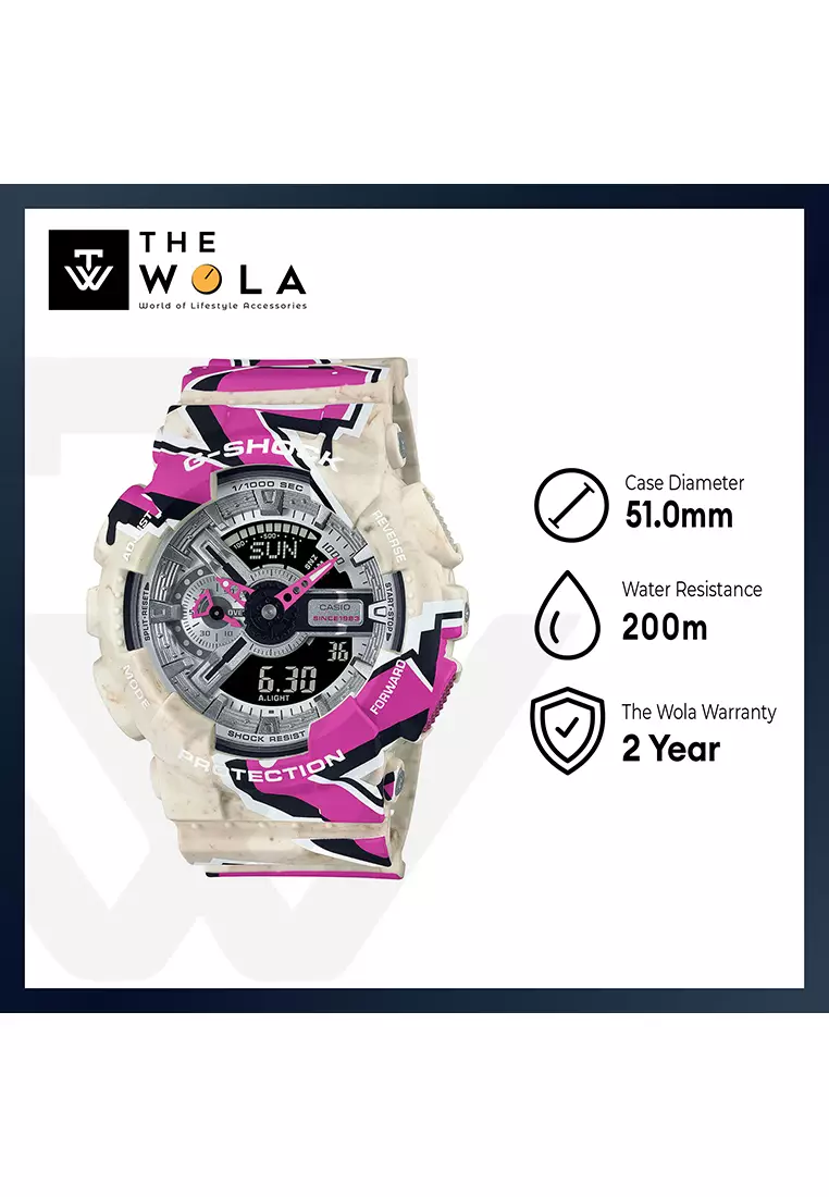 Men's Analog-Digital Watch GA-110 Lineup Street Spirit Series Multicolour Resin Band Watch GA110SS-1A GA-110SS-1A