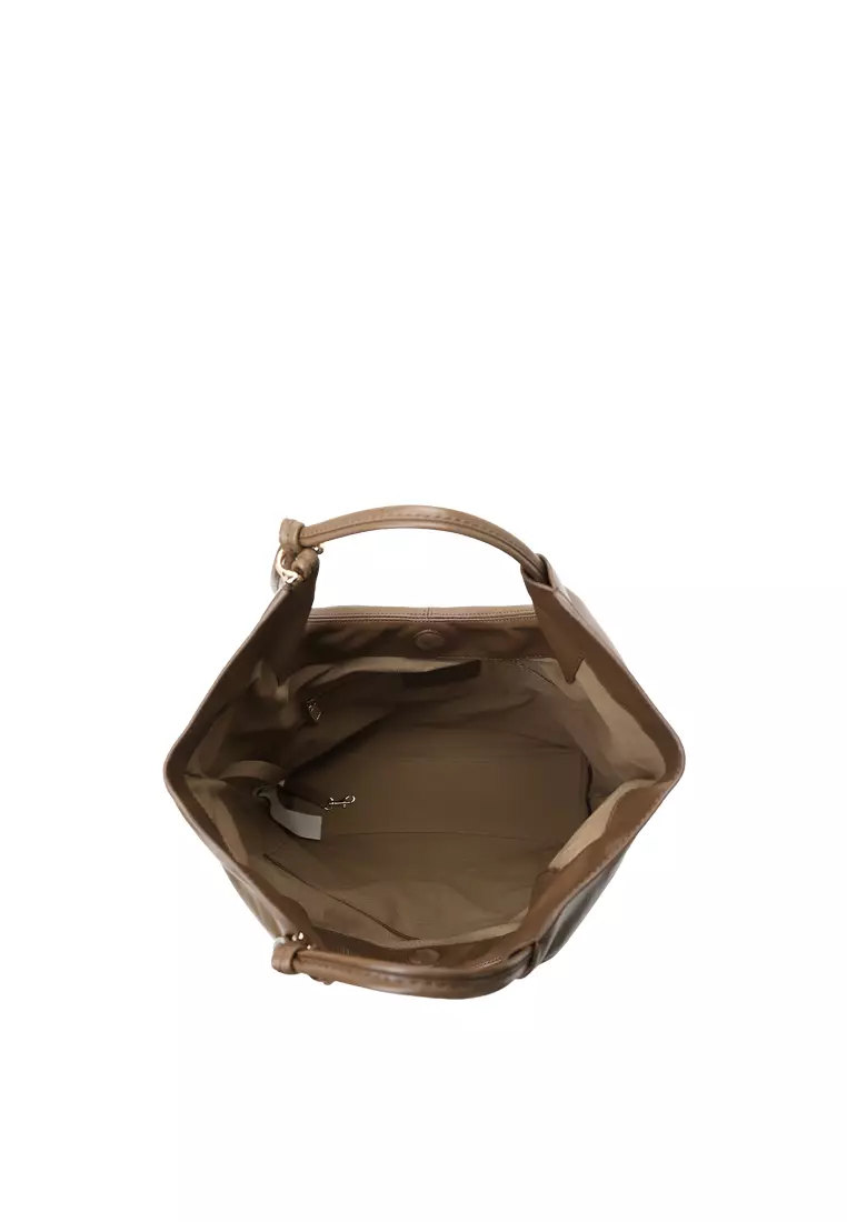 Ruche Cutout Rectangle Hobo Clutch Bag - Distressed Elephant Grey