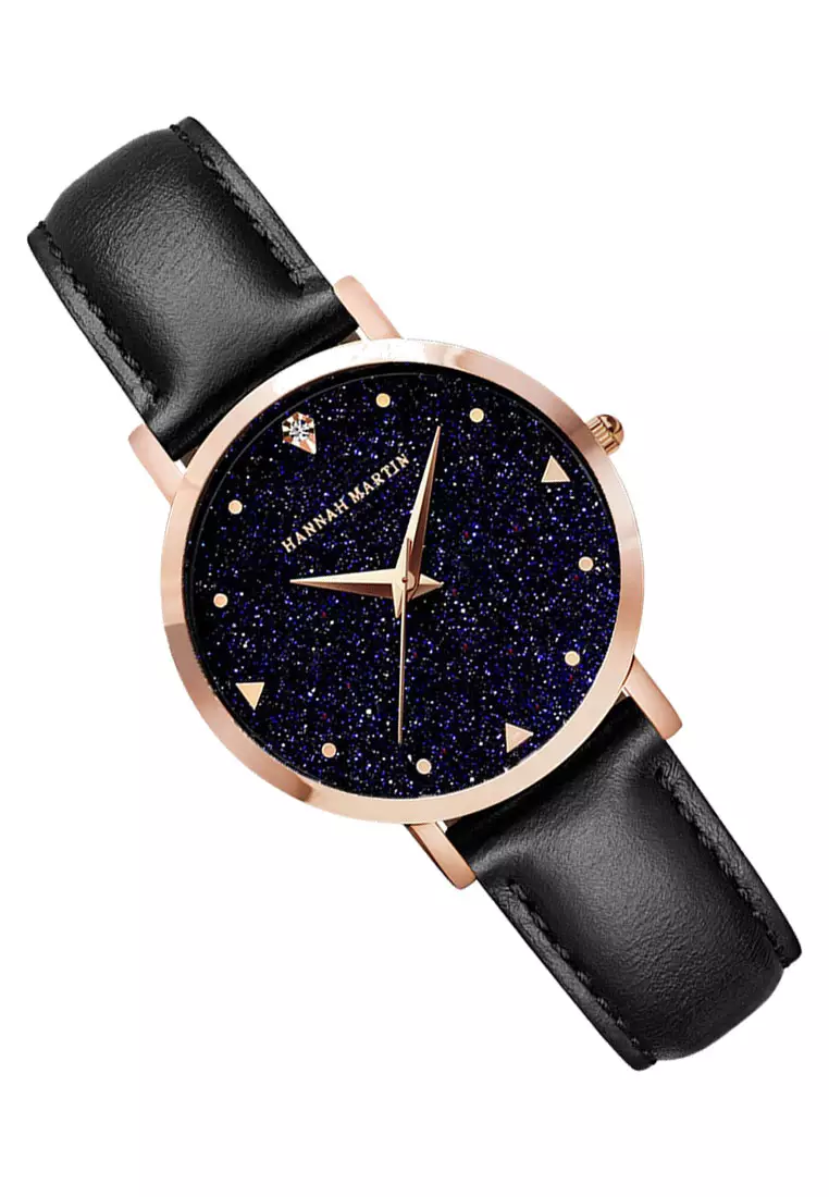 Buy HANNAH MARTIN Hannah Martin Women Classic Crystalline Leather Quartz Watch Online | ZALORA ...