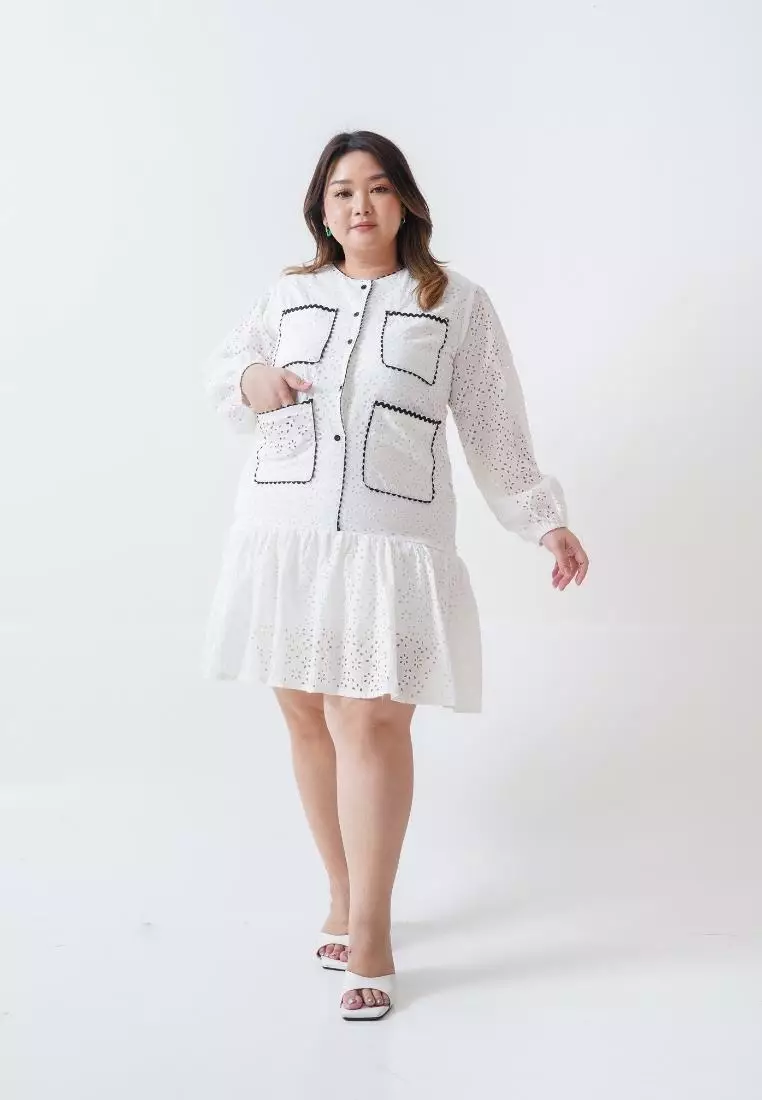 Plus Size Dress So Won Floral White