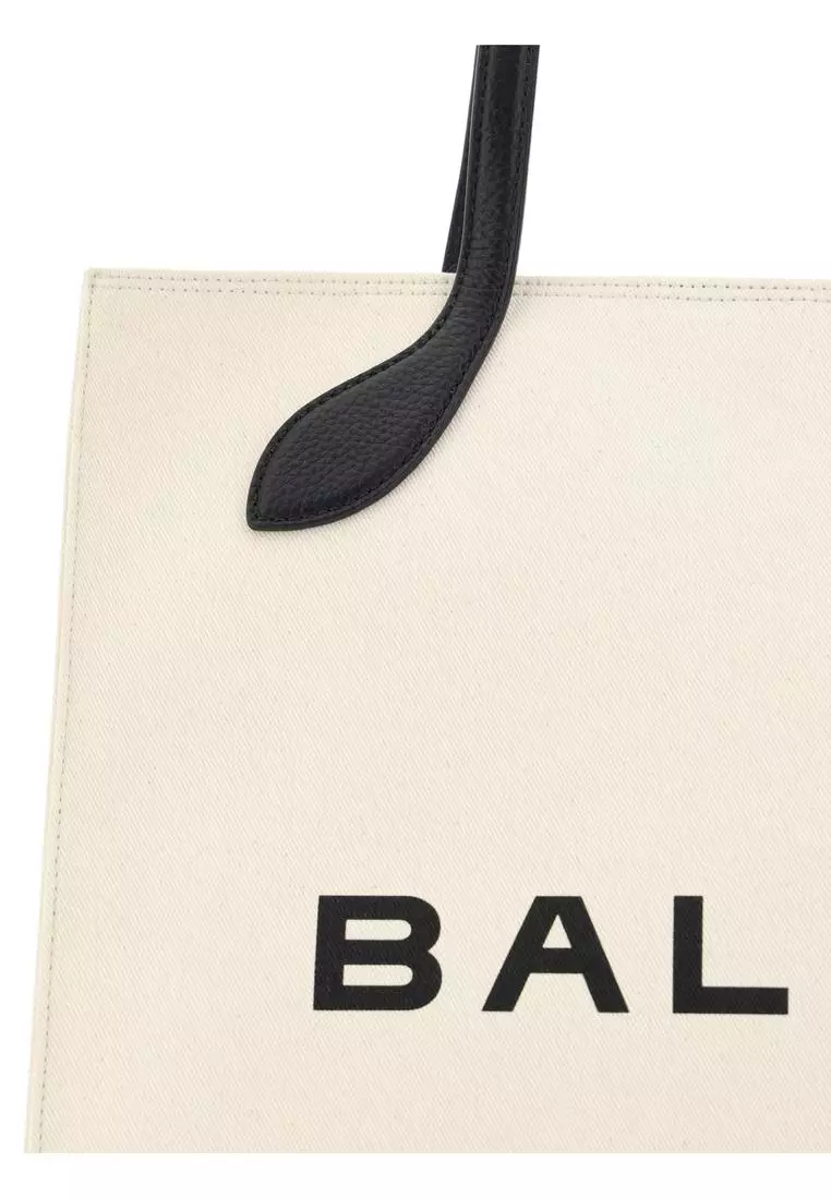 Buy BALLY Bally White and Black Leather Tote Shoulder Bag Online