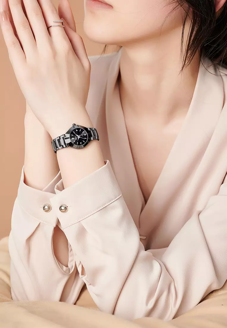 Jam Tangan Wanita Tali stainless steel Mode Bisnis  3 ATM Anti Air