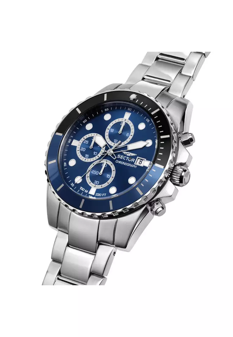 [3 Years Warranty] Sector 450 Collection 48mm Men's Chronograph Quartz Stainless Steel Watch R3273776003