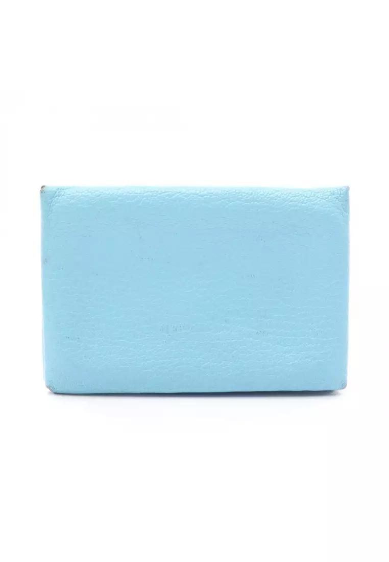 Buy Hermes Pre-Loved Hermès Calvi Celeste coin purse Chevre Light