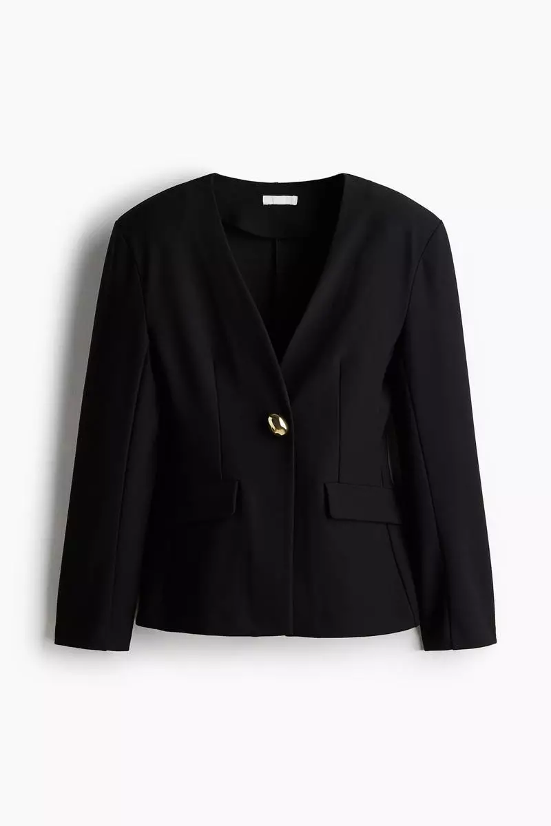 Collarless blazer