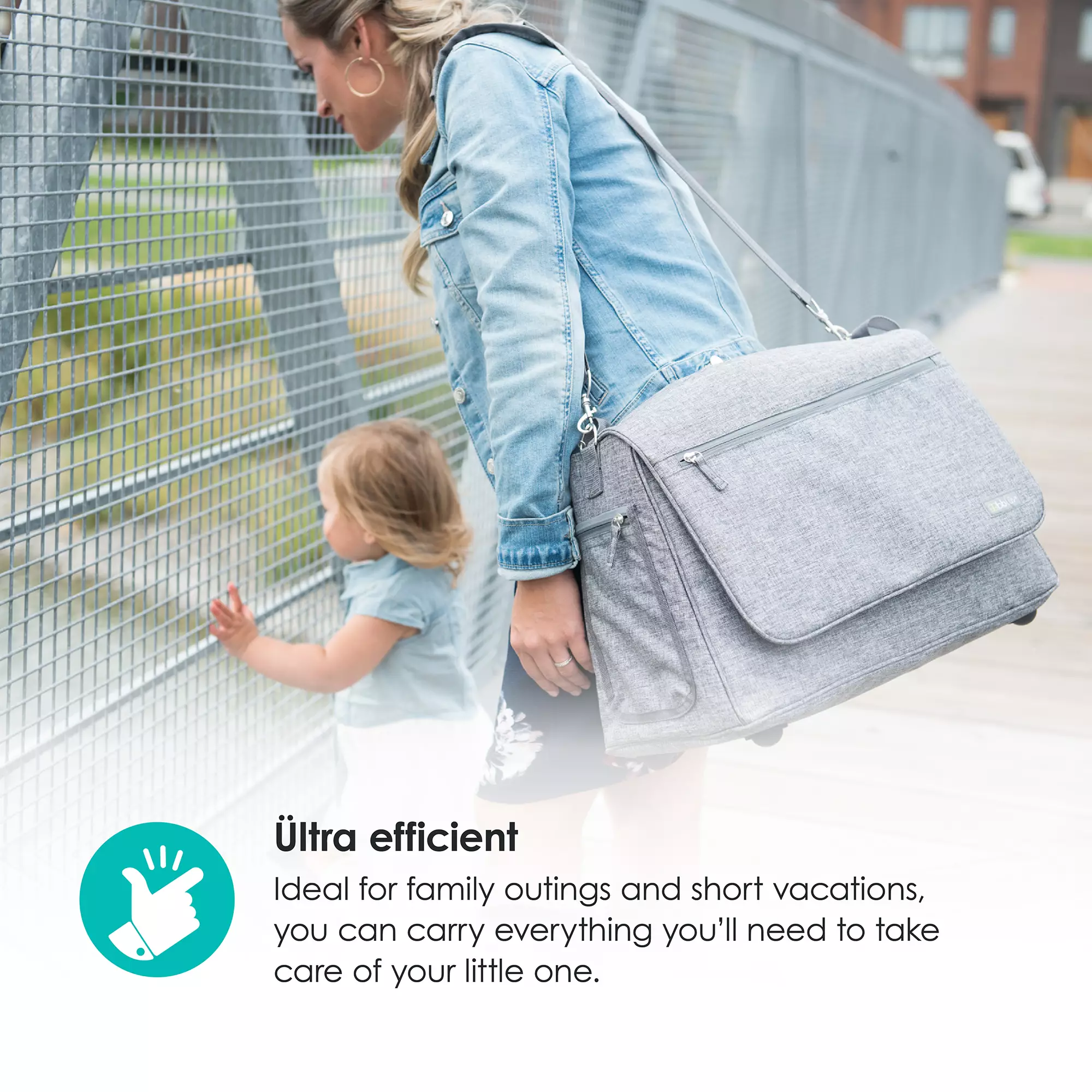 BBLUV Ultra Bag Heather Grey Diaper Bag - Tas Perlengkapan Bayi