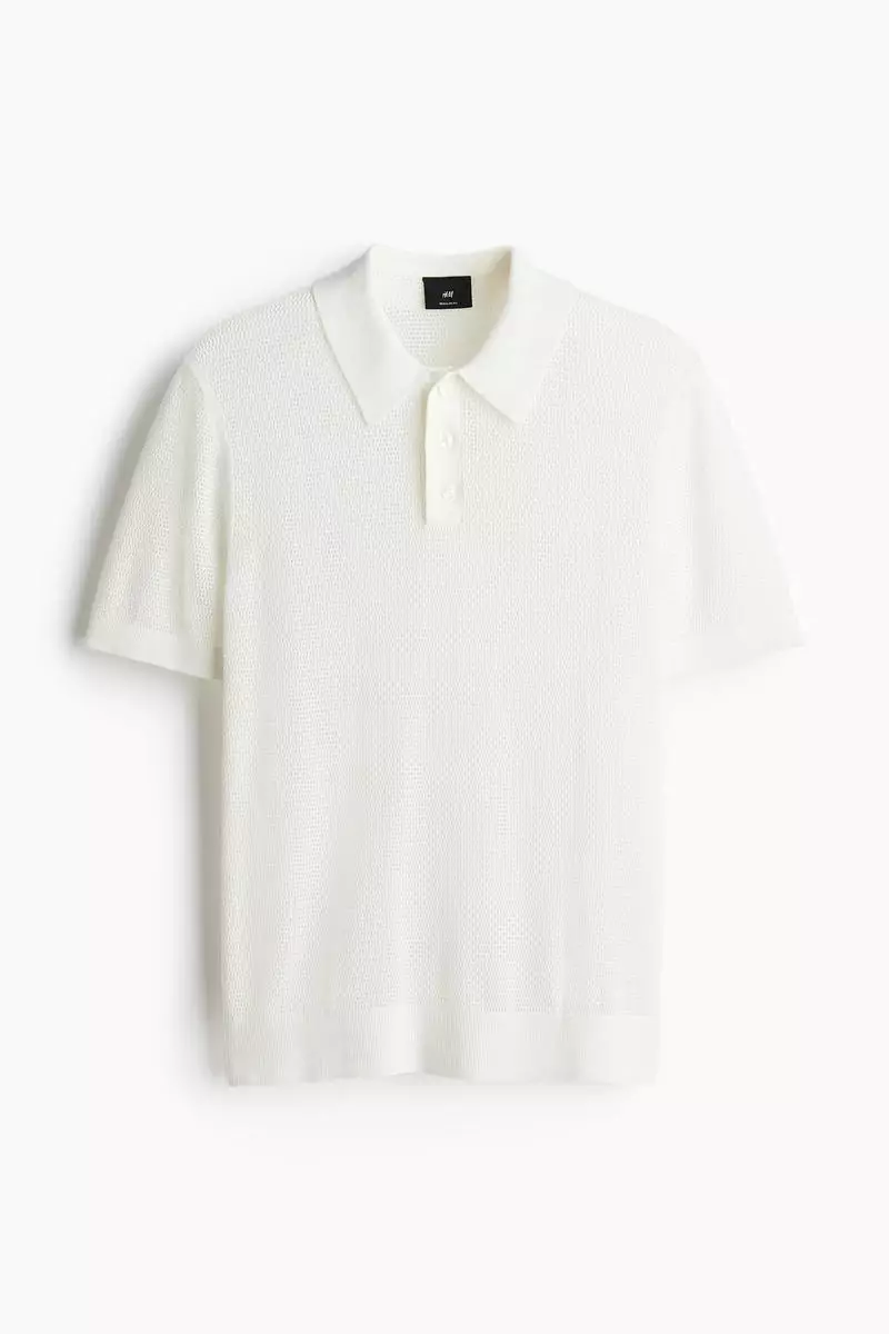 Regular Fit Hole-knit polo shirt