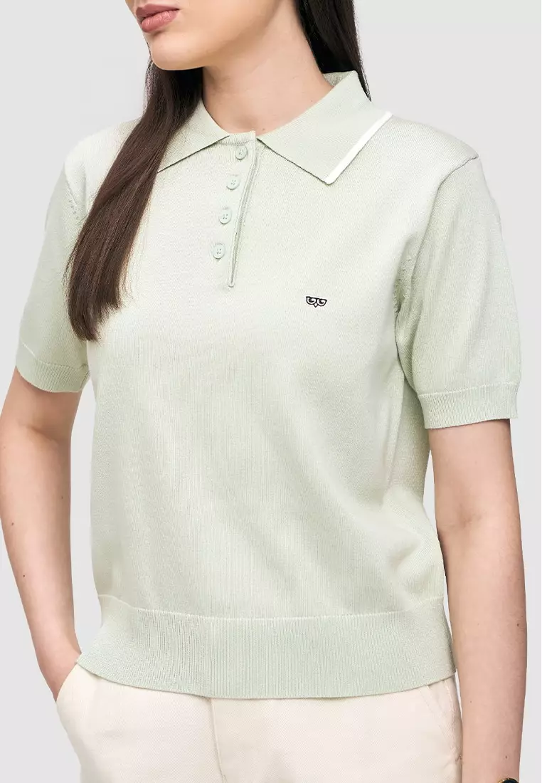 Knit Polo with Collar Tipping