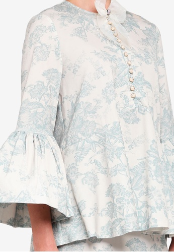 Buy Ivory Puff Sleeve Kurung from Rizalman for Zalora in white and Green only 679