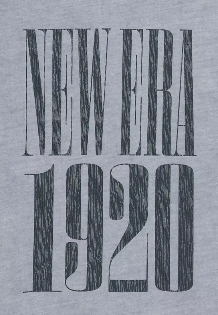 NE 1920 Wordmark 90s Vibe Dolphin Grey Oversized Short Sleeve T-Shirt