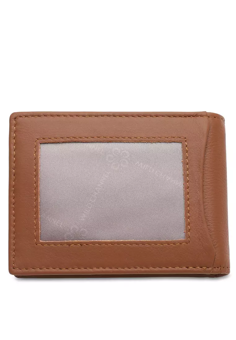 Men's Genuine Leather RFID Blocking Money Clip Wallet