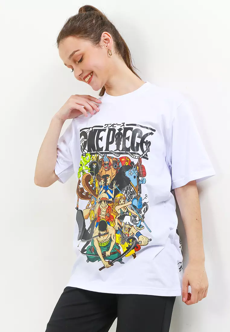 Ossu T-shirt Oversize One Piece Anime White Cottom Combed