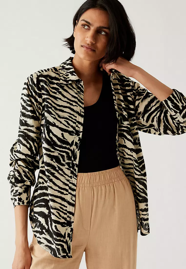 Pure Cotton Printed Collared Shirt