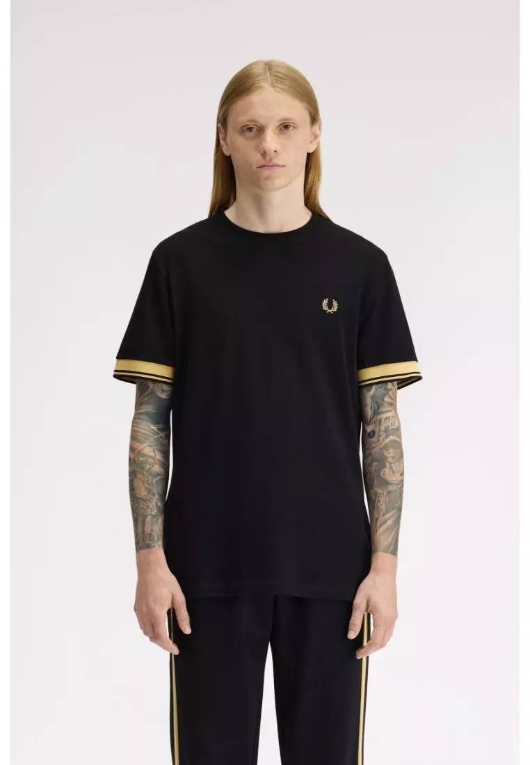 Buy Fred Perry Fred Perry M2396 Twin Tipped Cuff T-Shirt (Black