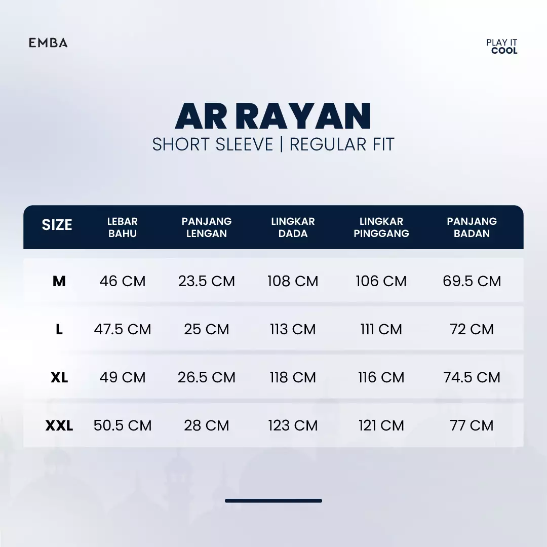 Emba Denim - Ar Rayan Kemeja Koko Pria Lengan Pendek Regular Fit Cream Warna Cream