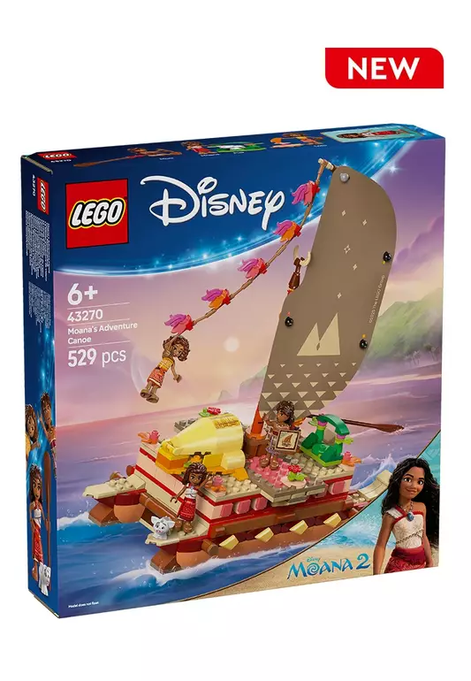 Disney Princess 43270 Moana's Adventure Canoe, Age 6+, Building Blocks, 2025 (529pcs)