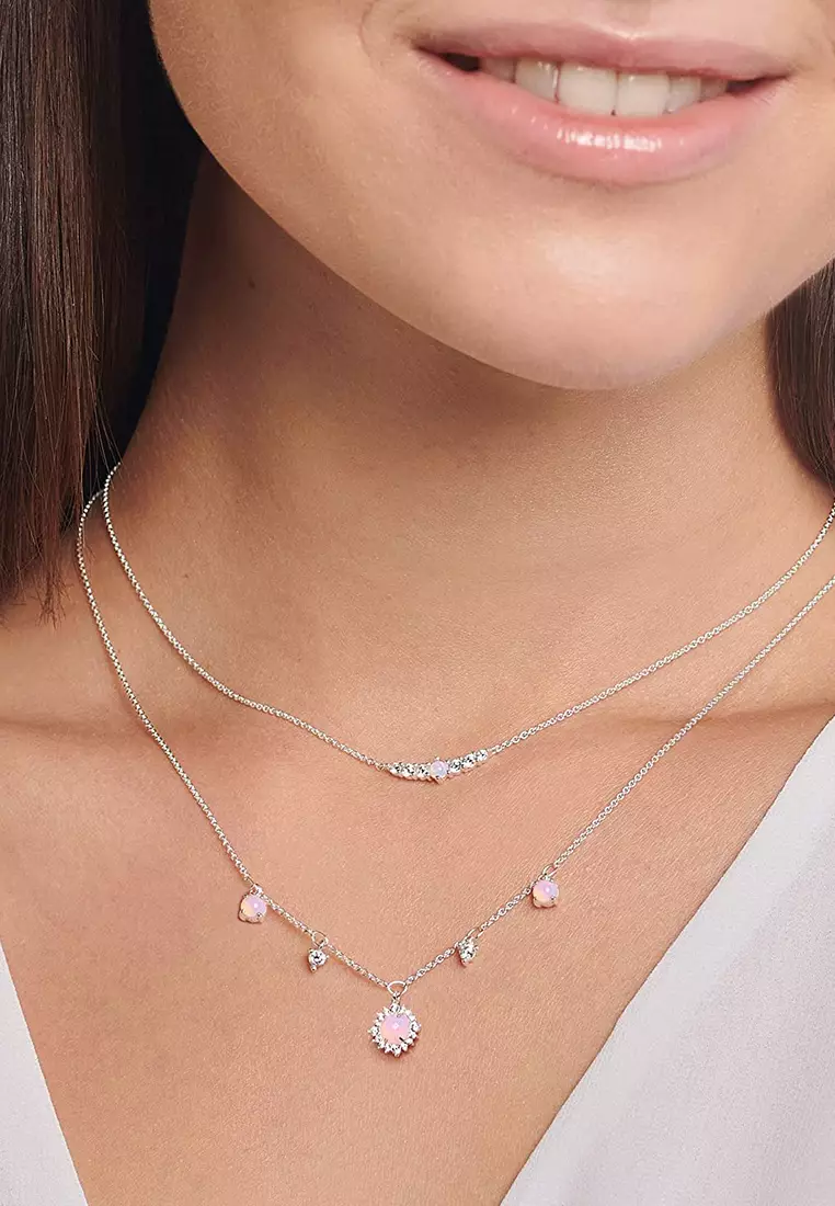 Pink Thomas Sabo Together Necklace Thomas Sabo Silver Rose Quartz