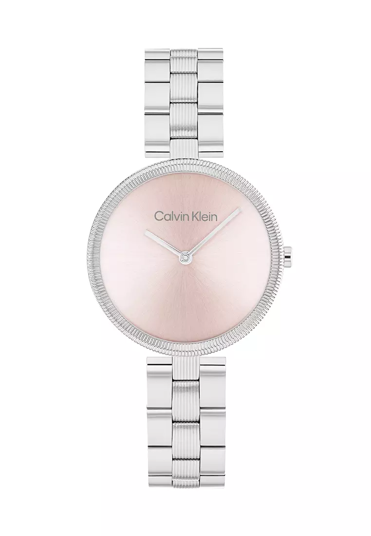 Women's Stainless Steel Bracelet and Light Blush Dial Quartz Watch - CK25100015
