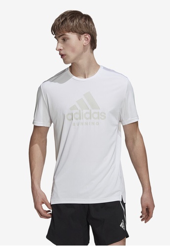 ADIDAS white own the run aeroready graphics in-line running t-shirt 7FE20AABE3D4DBGS_1