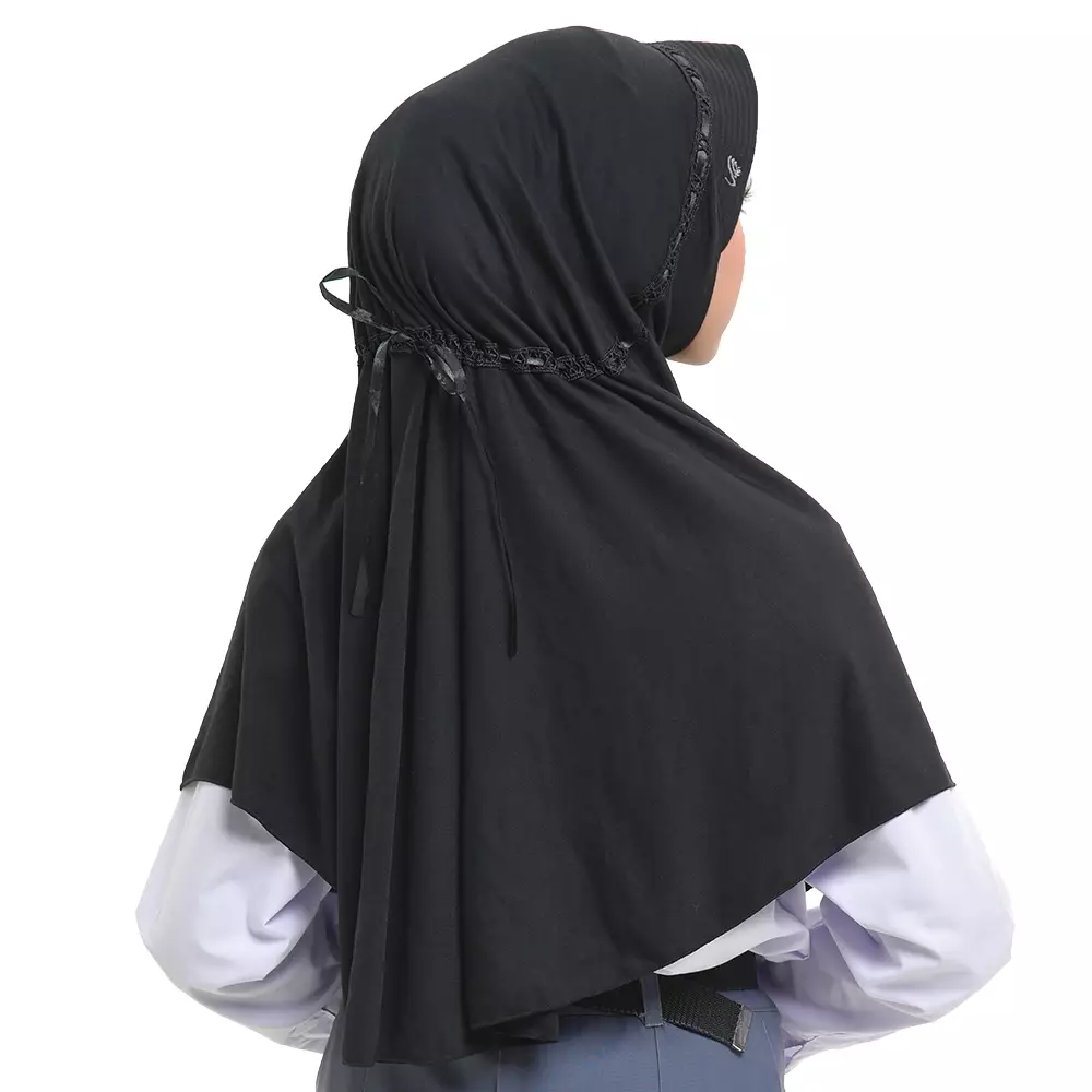 Rabbani - Kerudung Sekolah Instan Hemy - Black XS (New)