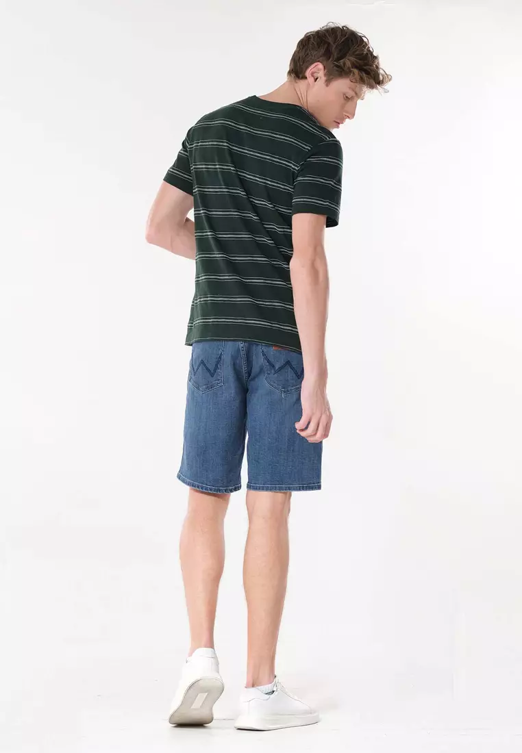 Frontier Relaxed Straight Denim Shorts for Men in Guardian Color