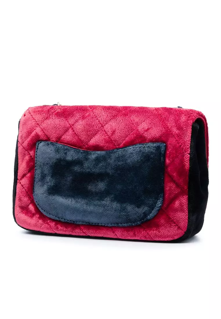 Pre-Loved Chanel Paris Cosmopolite Small Tricolor Quilted Velvet Private Affair Camellia Flap