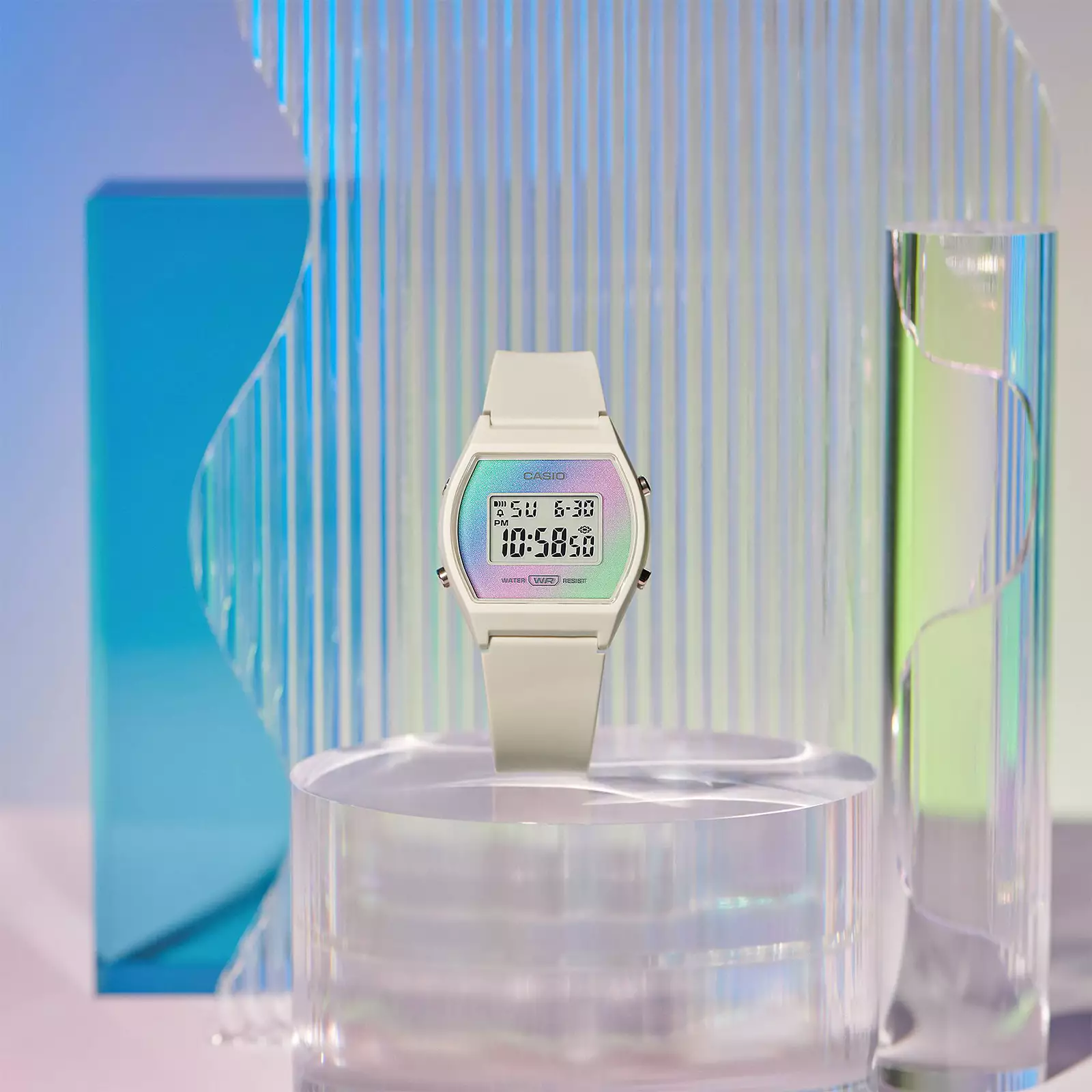 Casio Pop Series - Jam Tangan Digital Wanita - White Resin Strap - LW-205H-8ADF