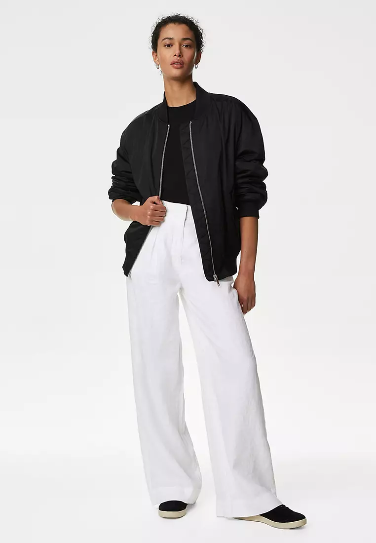 Pure Linen Wide Leg Trousers