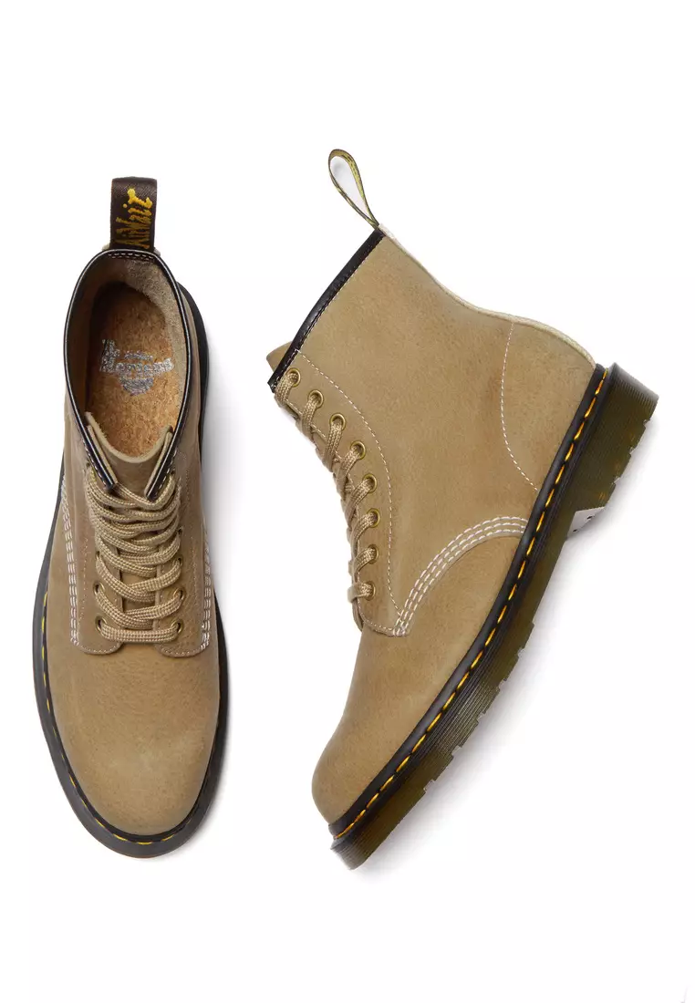 1460 Tumbled Nubuck Leather Lace Up Boots Tan Brown Women