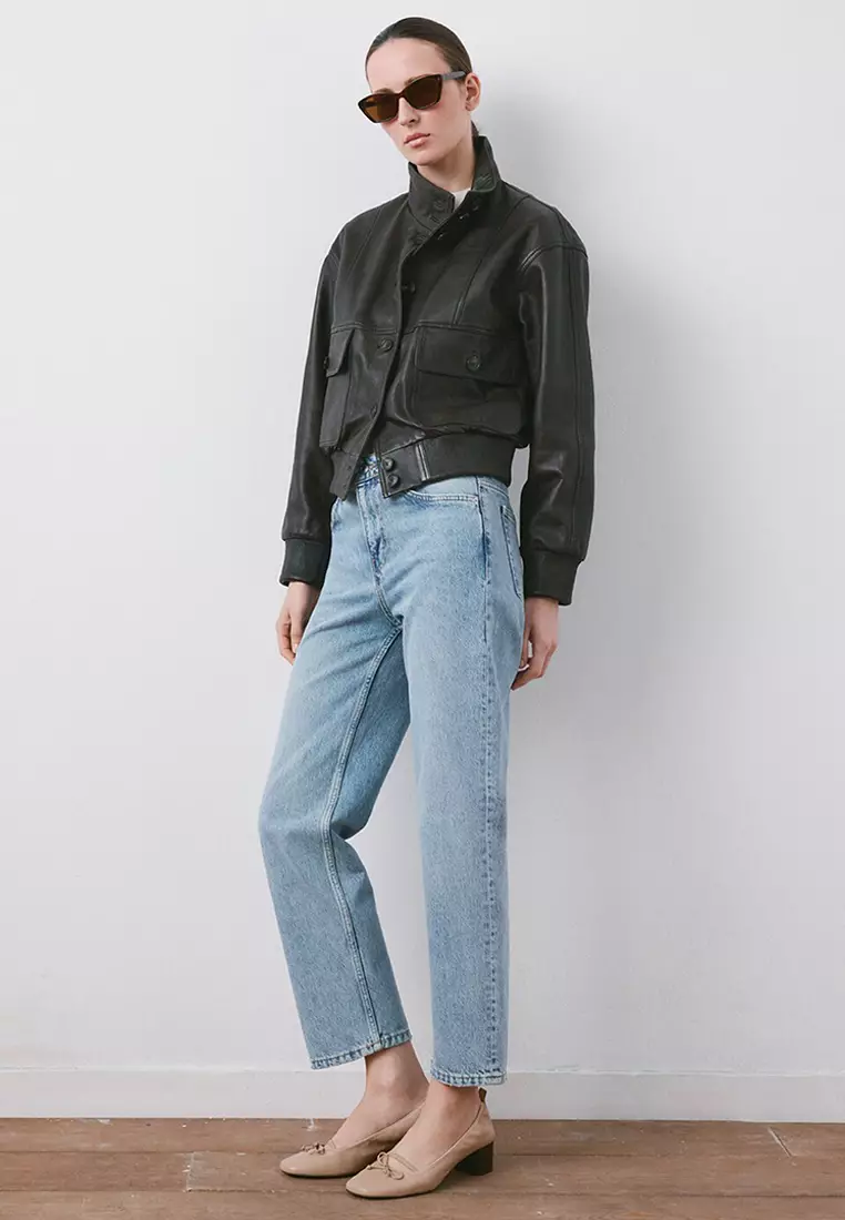 Mid-Rise Straight Jeans