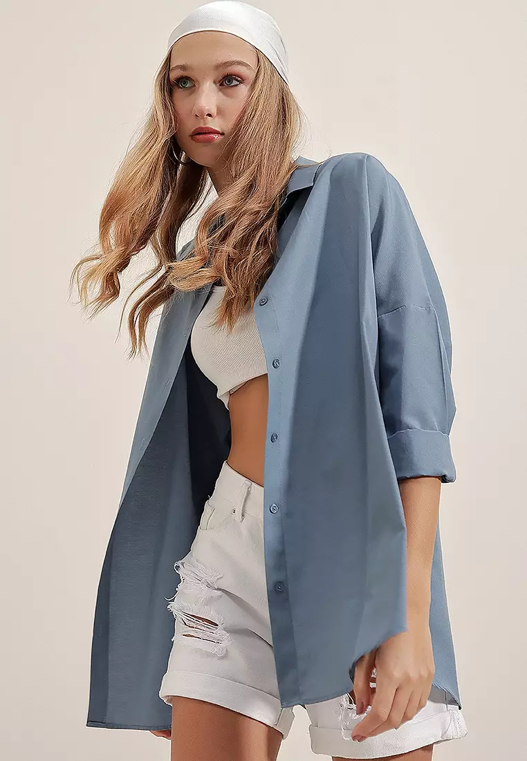 Oversized Long Basic Shirt