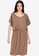 Chictees brown Madison Garterized Waist Dress 12590AA51034DDGS_1