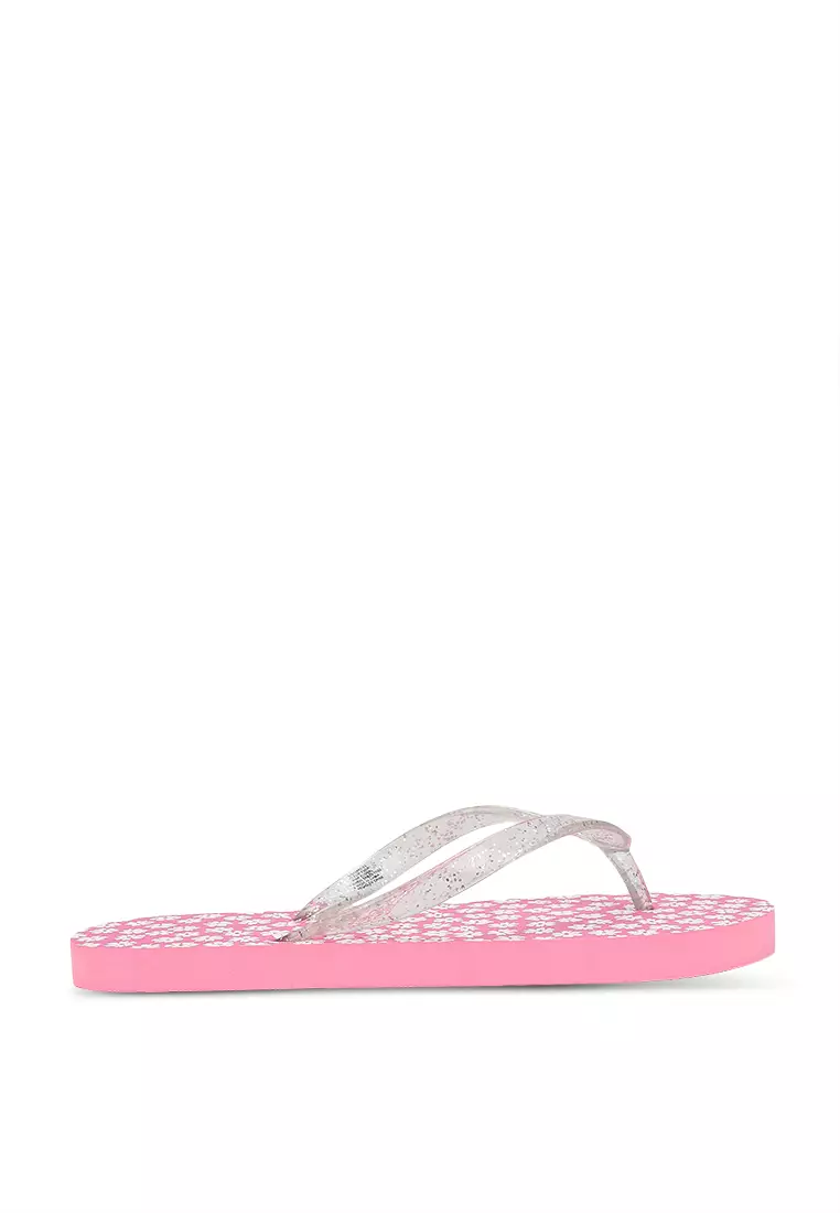 pink glitter flip flops