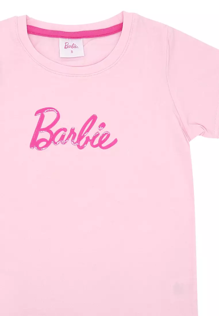 Girls Licensed Round Neck T-Shirt Logo Barely Pink