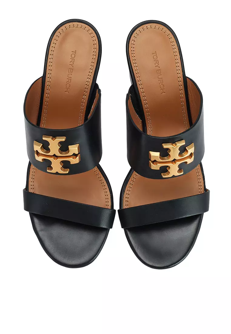 Tory burch black wedge sandals hotsell