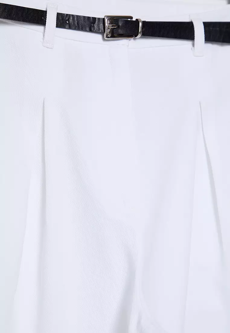 Belted Cotton Trousers