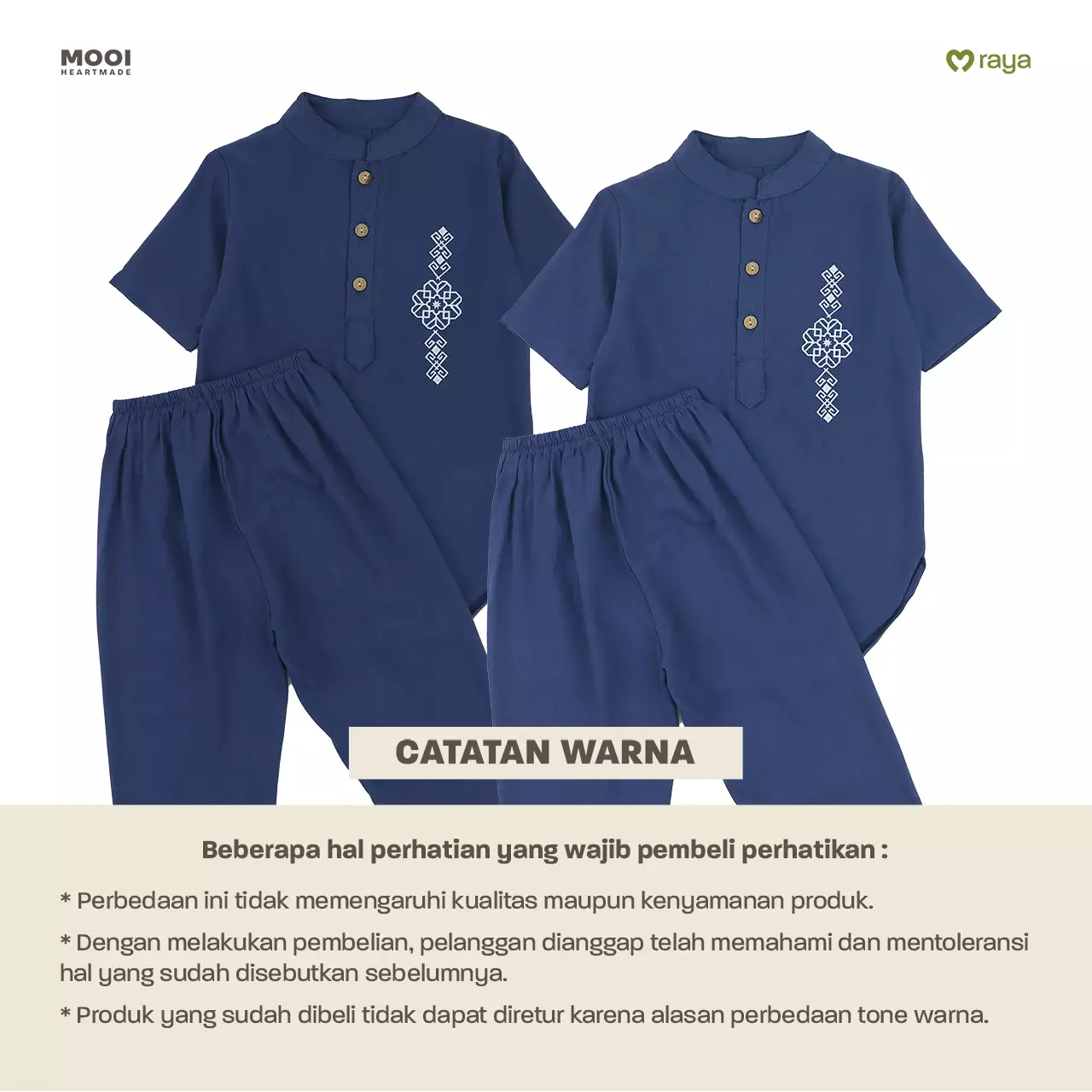 Mooi Adam Koko Set Setelan Koko Anak Raya Collection Basic Series 2026 - Deep Navy