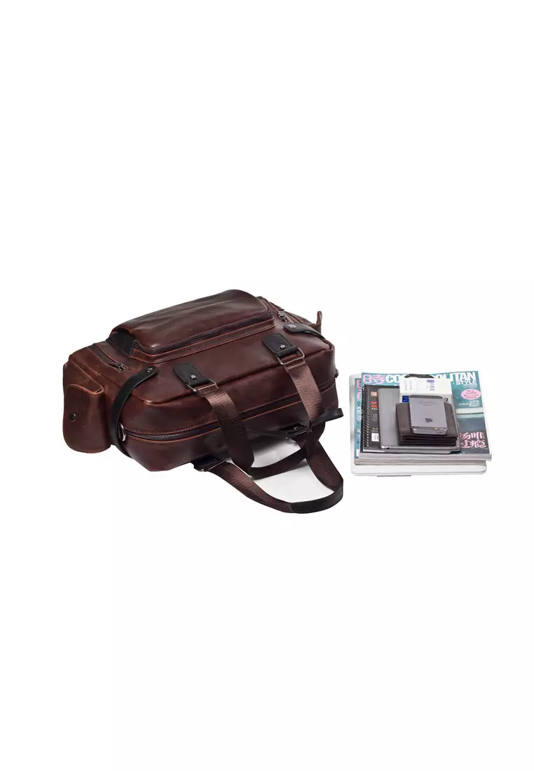 Buy Lara Men Zipper Shoulder Bag With A Cross Body Strap Brown